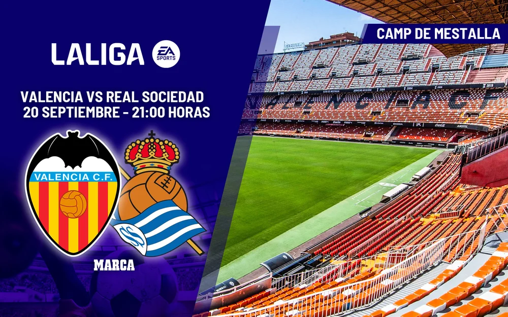 Valencia y Real Sociedad se miden en Mestalla con urgencias ofensivas