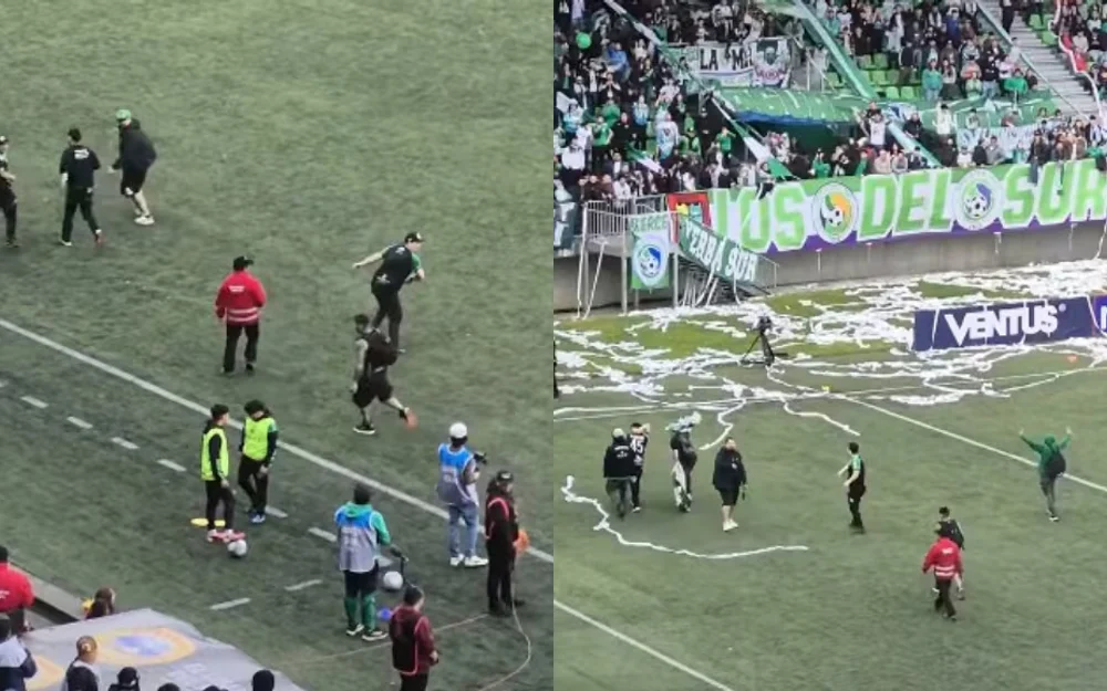 Barra de Puerto Montt cruzó la cancha y robó lienzo a hinchas de Colo Colo en el Chinquihue