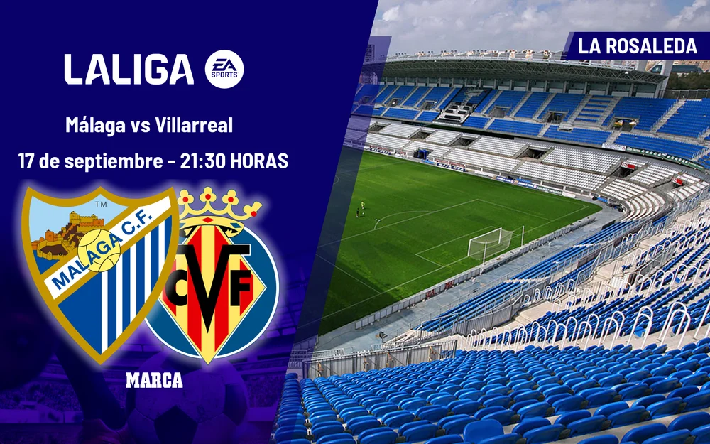 Málaga y Villarreal se miden en la jornada 6 de LaLiga EA Sports