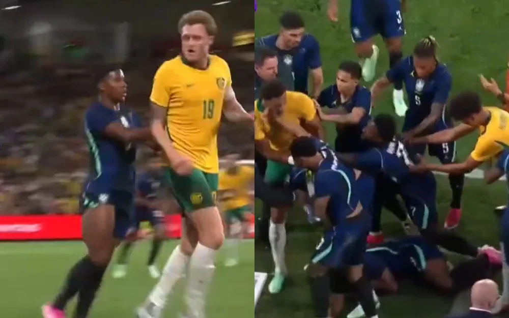 Brasil venció 4-2 a Australia en Sídney con goles de Raphinha y Vinicius