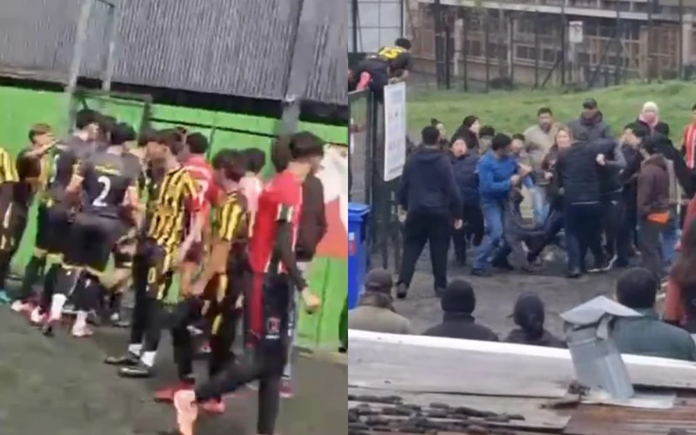 Violenta pelea entre padres y jugadores juveniles interrumpió partido en Temuco