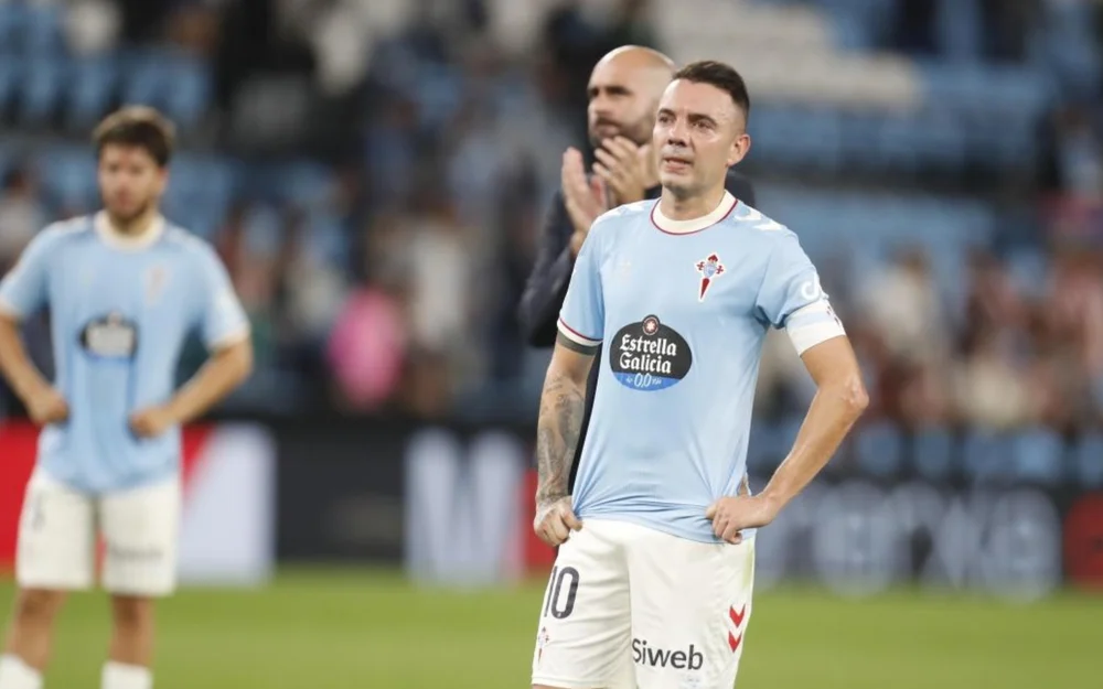 Iago Aspas, baja en el Celta hasta después del parón por un pinchazo en el cuádriceps